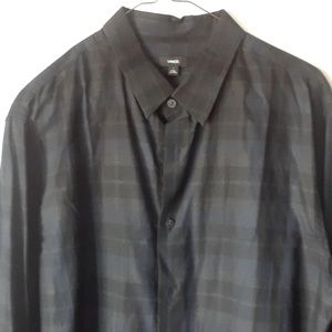Vince black blue plaid shirt